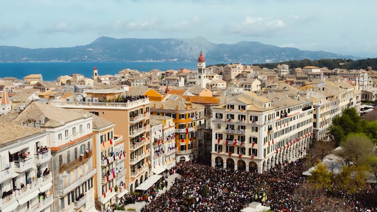 corfu old town during the orthodox easter celebrations
